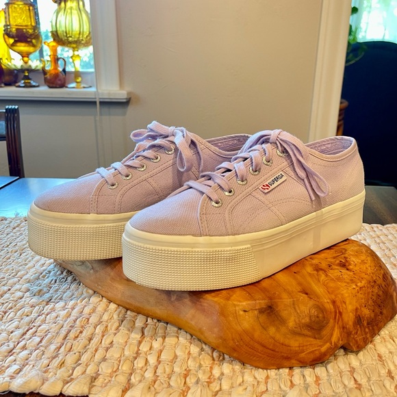 Superga Shoes - Superga 2790 Acot Platform Sneakers Size 8 1/2 Great Condition Chunky Violet